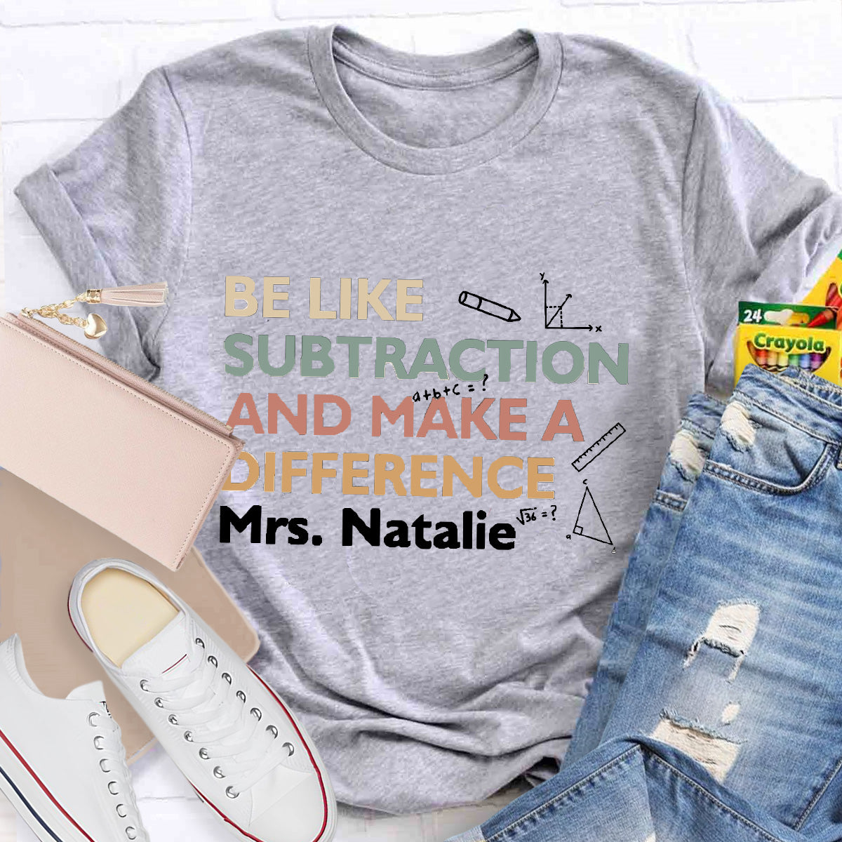 Personalized Name Make A Difference Teacher T-Shirt