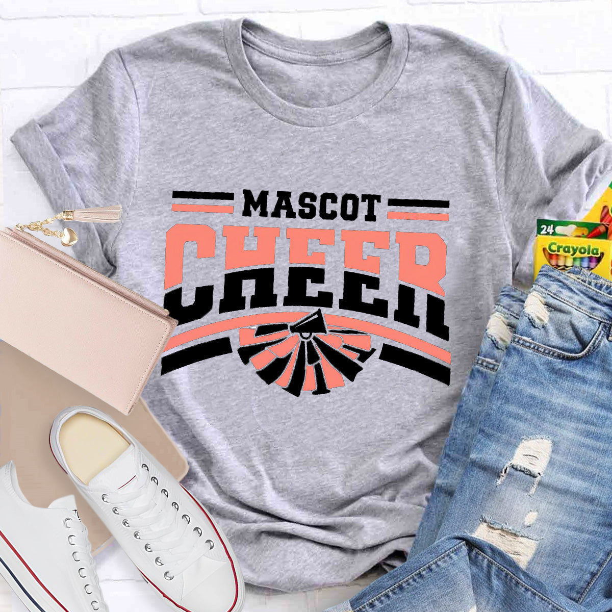 Personalized Mascot Cheer Teacher T-Shirt