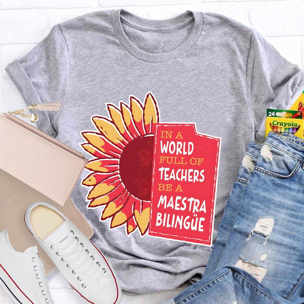 In A World Full Of Teachers Be A Maestra Biling Teacher T-Shirt