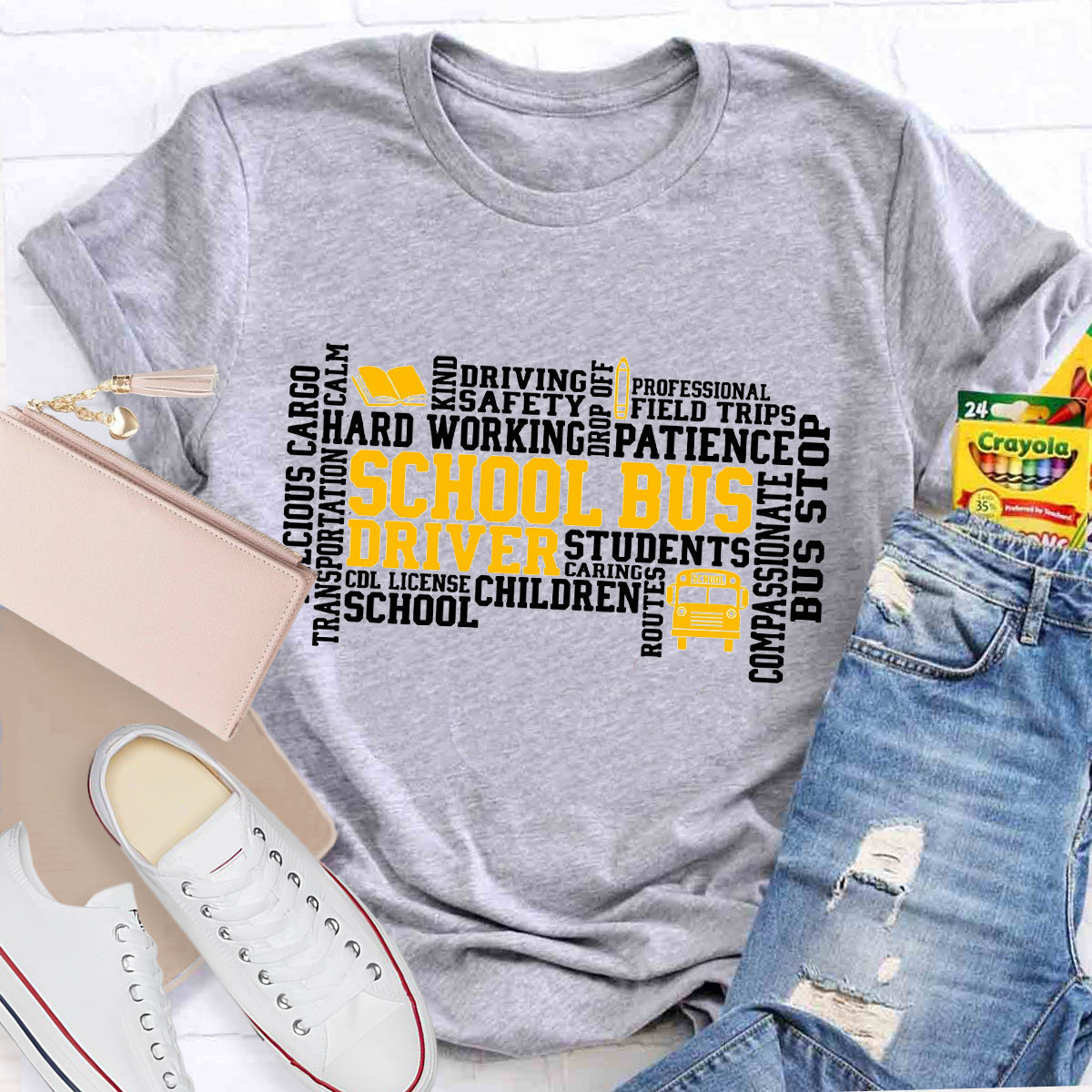School Bus Driver Caring Students T-Shirt