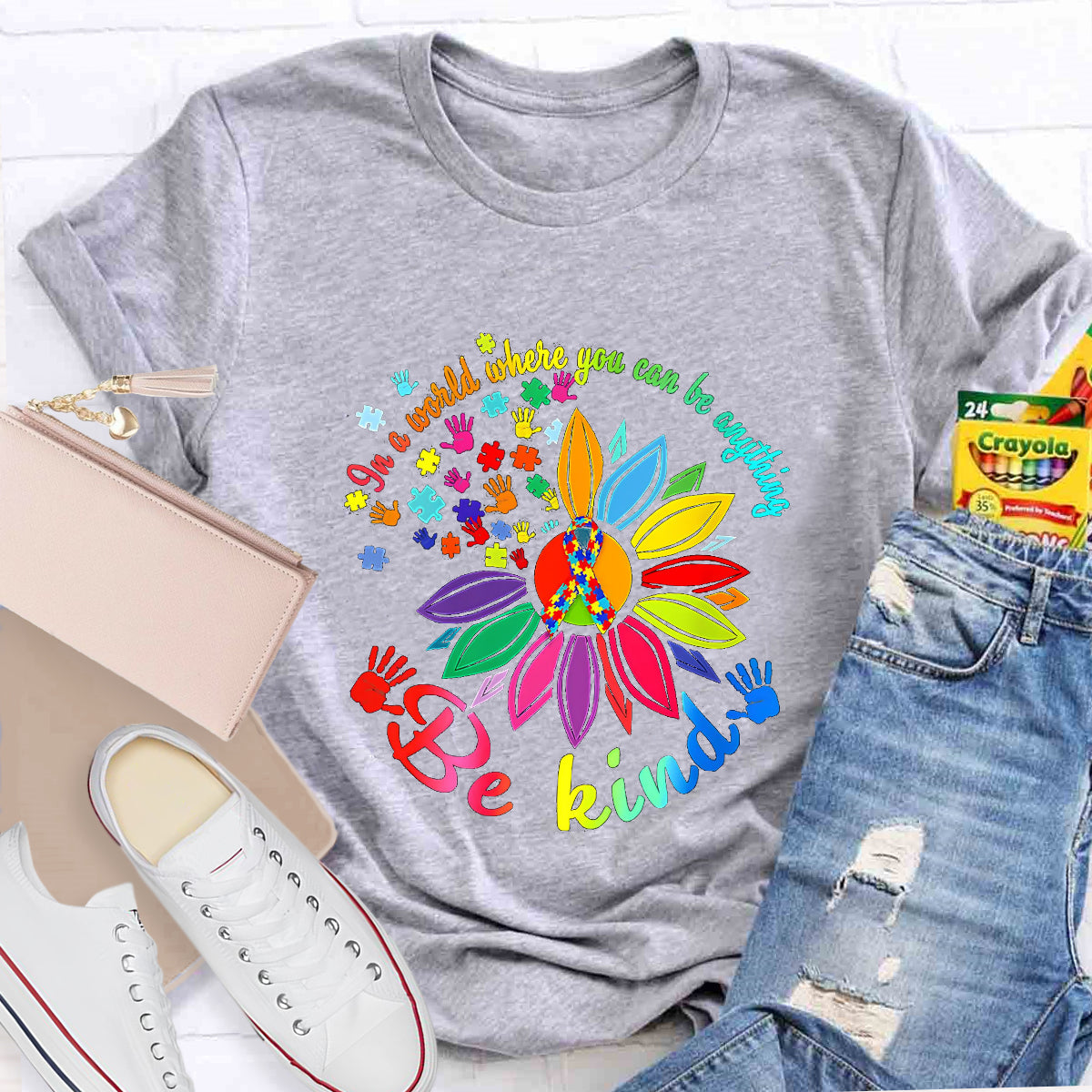 Be Kind Infinite symbol Sunflower Teacher T-Shirt