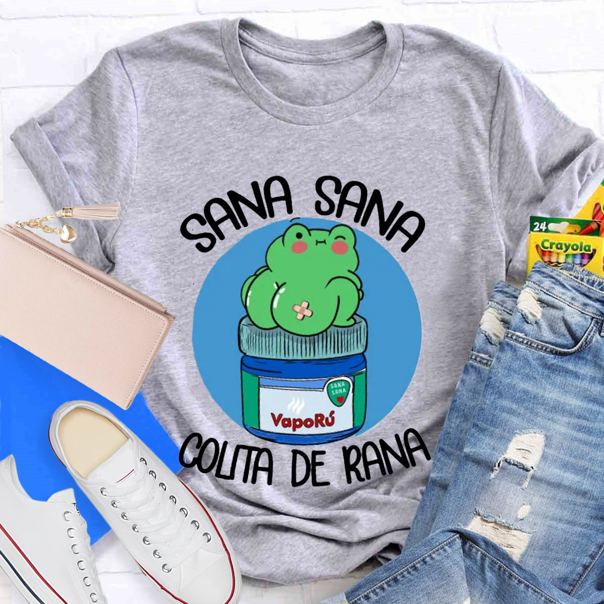 Sana Sana Colita De Rana Spanish Teacher T-Shirt