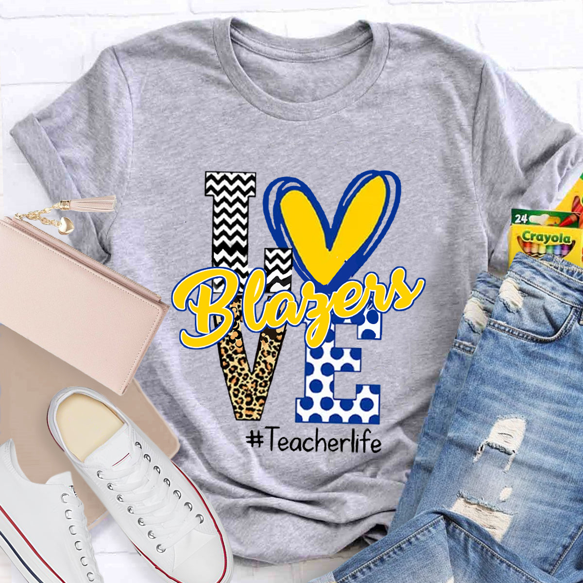 Personalized Love Mascot Teacher T-Shirt