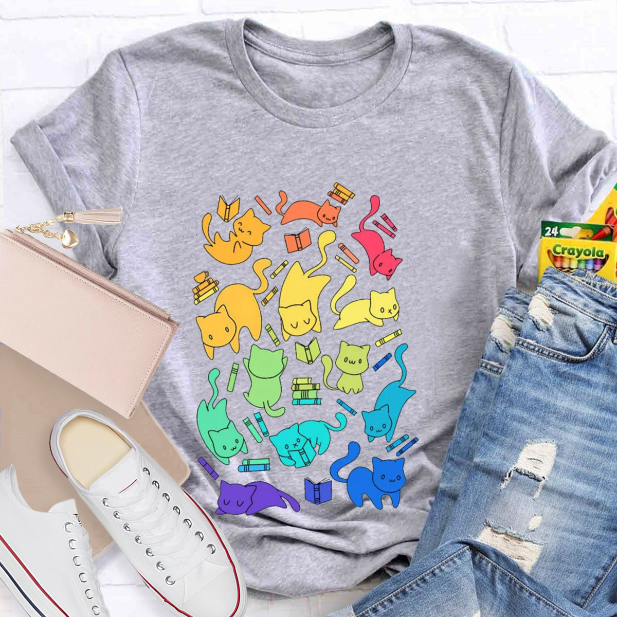Funny Cat Art Teacher T-Shirt