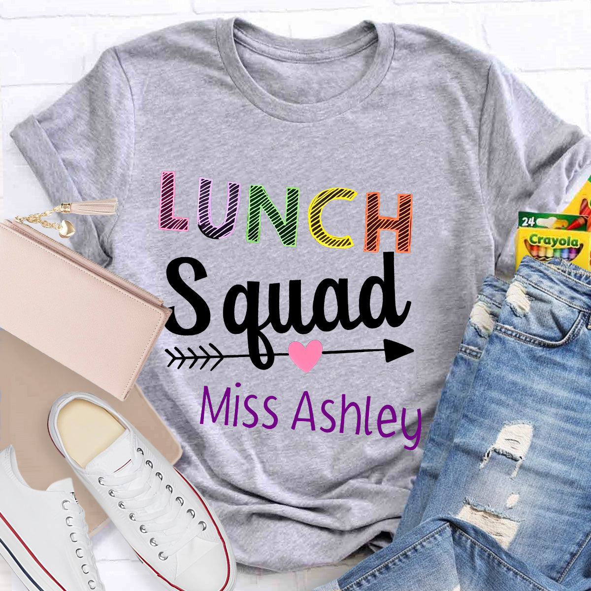 Personalized Name Lunch Squad Teacher T-Shirt
