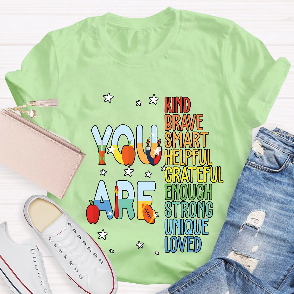 You Are Kind And Brave Teacher T-Shirt
