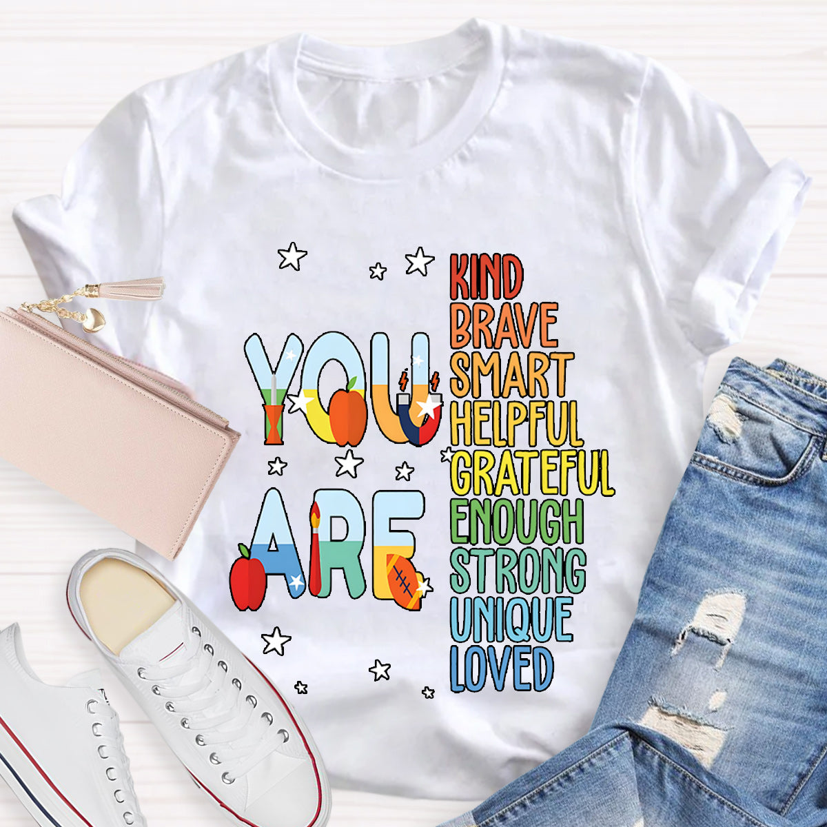 You Are Kind And Brave Teacher T-Shirt