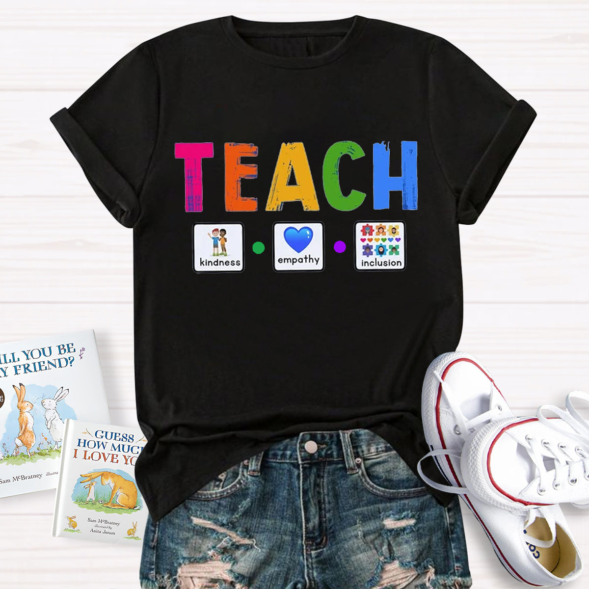 Teach Kindness Empathy Inclusion Teacher T-Shirt