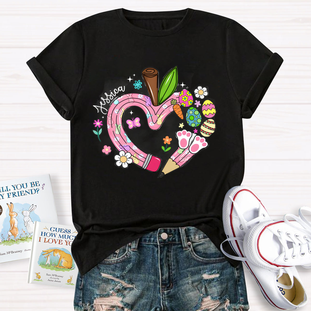 Personalized Name Easter Teacher T-Shirt