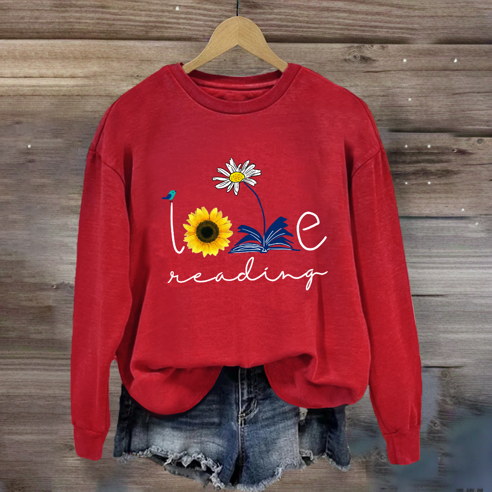 Loving Reading Daisy Books Sweatshirt