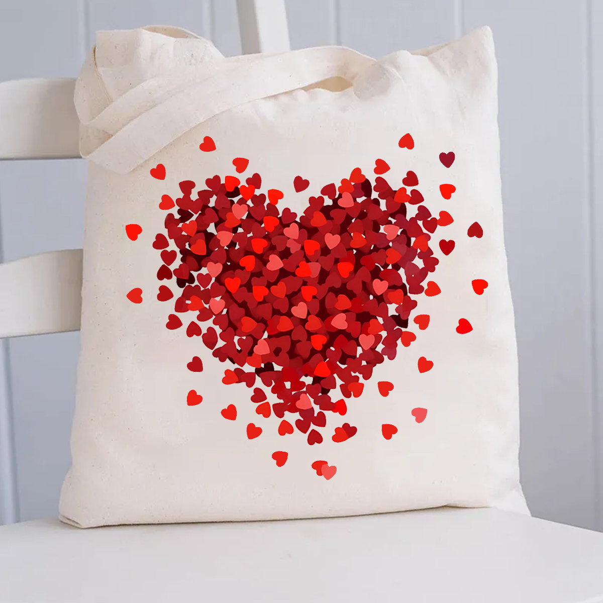 Let Love Fill Your Heart Canvas Tote Bag