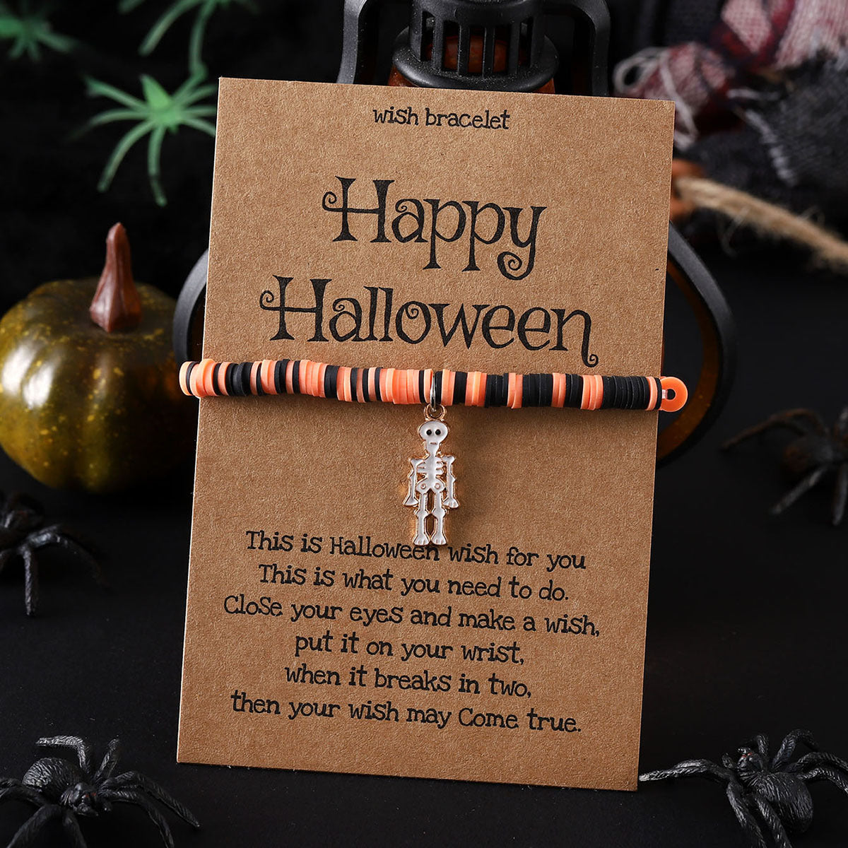 Ghostly Pumpkin Skull Charm Bracelet
