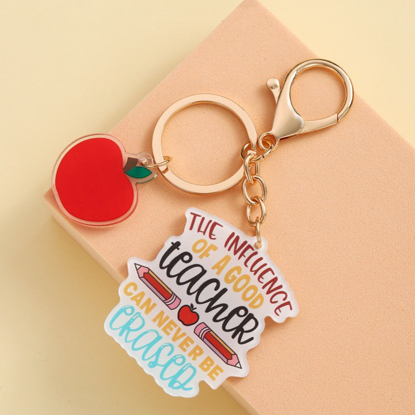 Acrylic Apple Teacher's Day Keychain