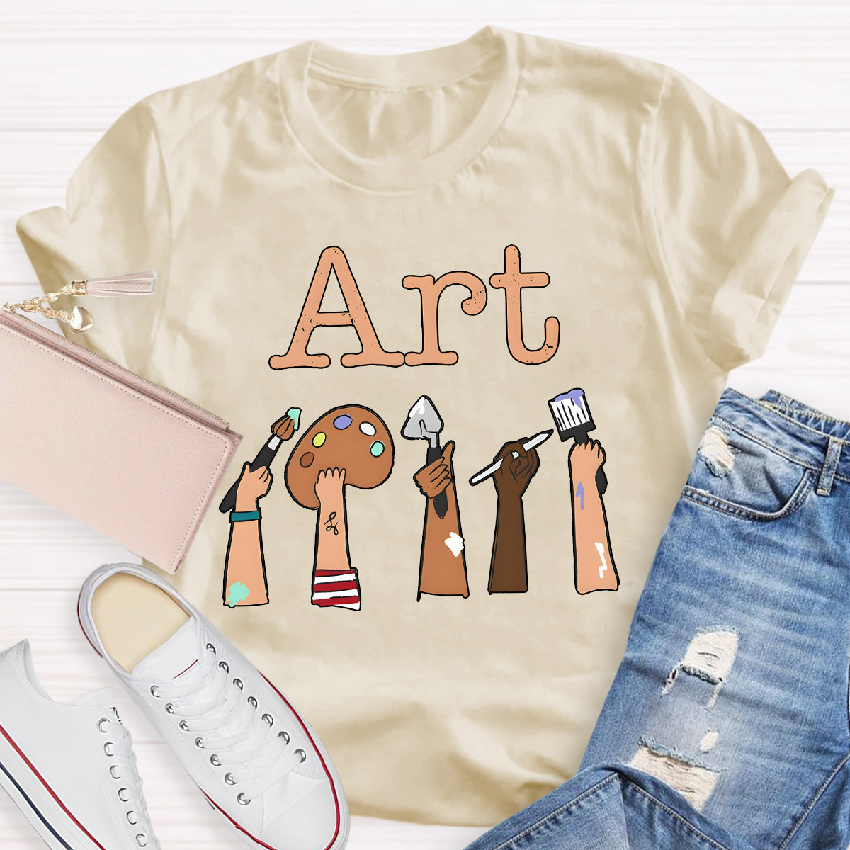 Art Pigment Tray Teacher T-Shirt