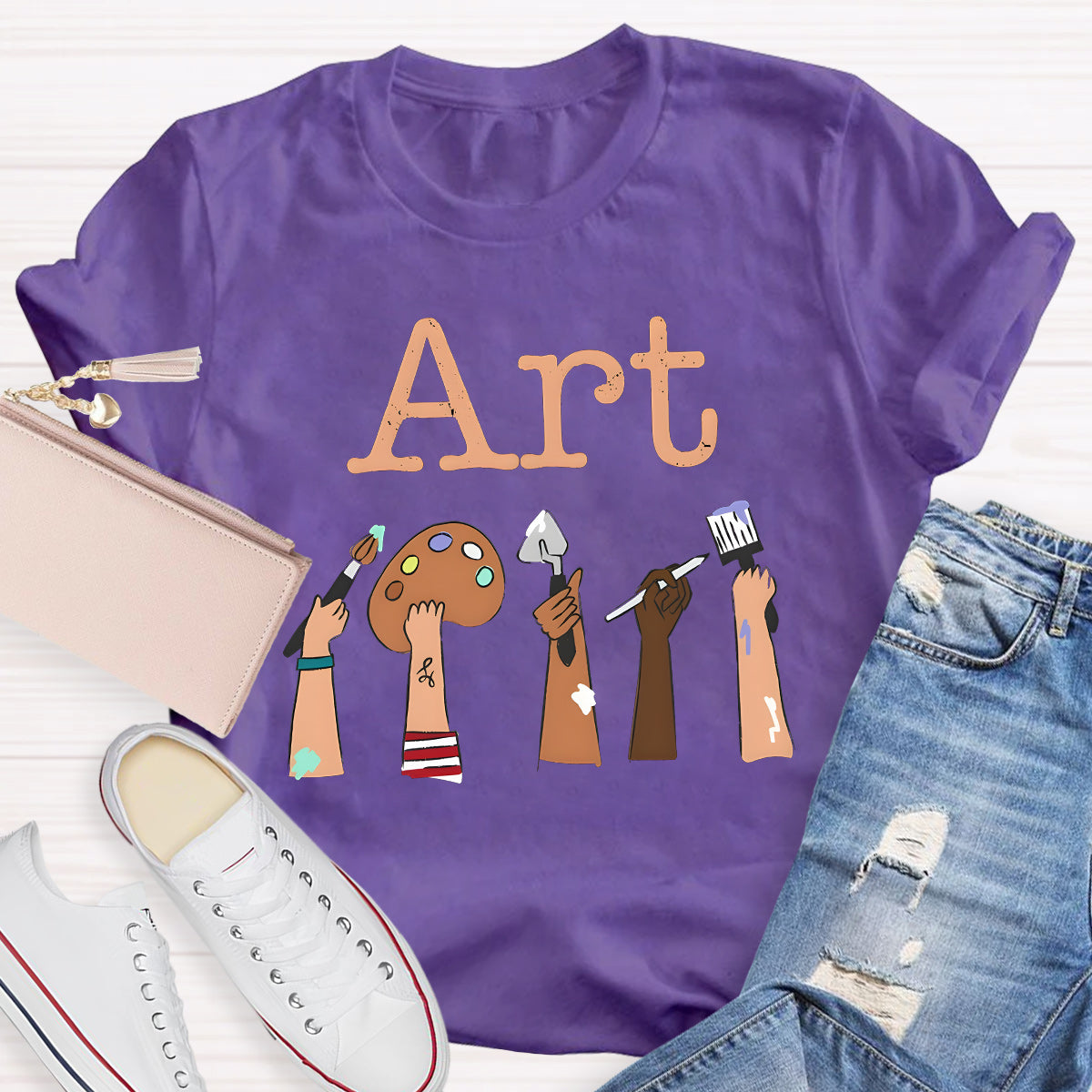 Art Pigment Tray Teacher T-Shirt