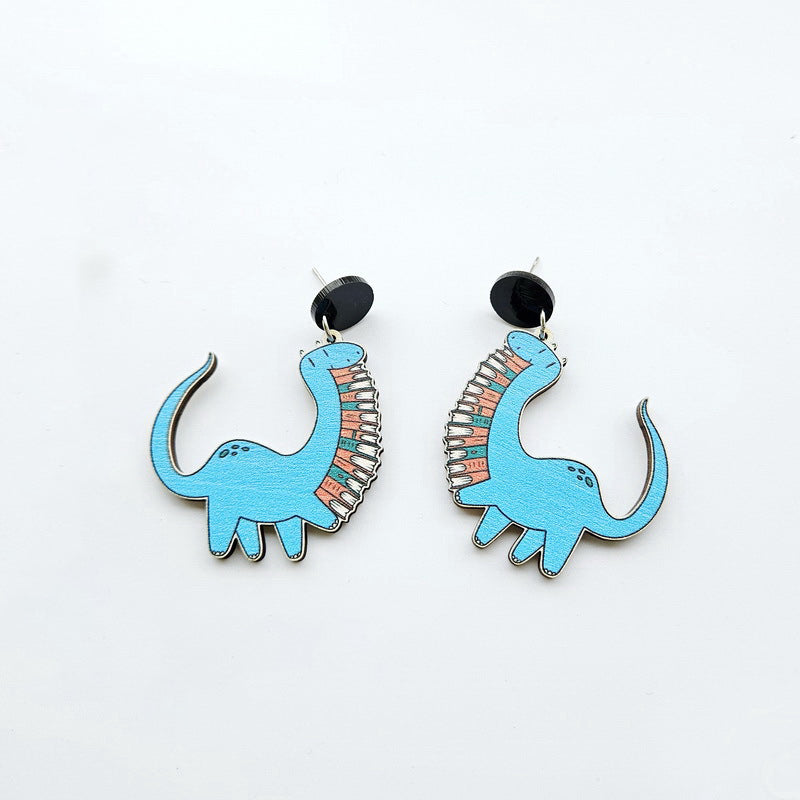 Dinosaur Book Rainbow Crayon Earrings