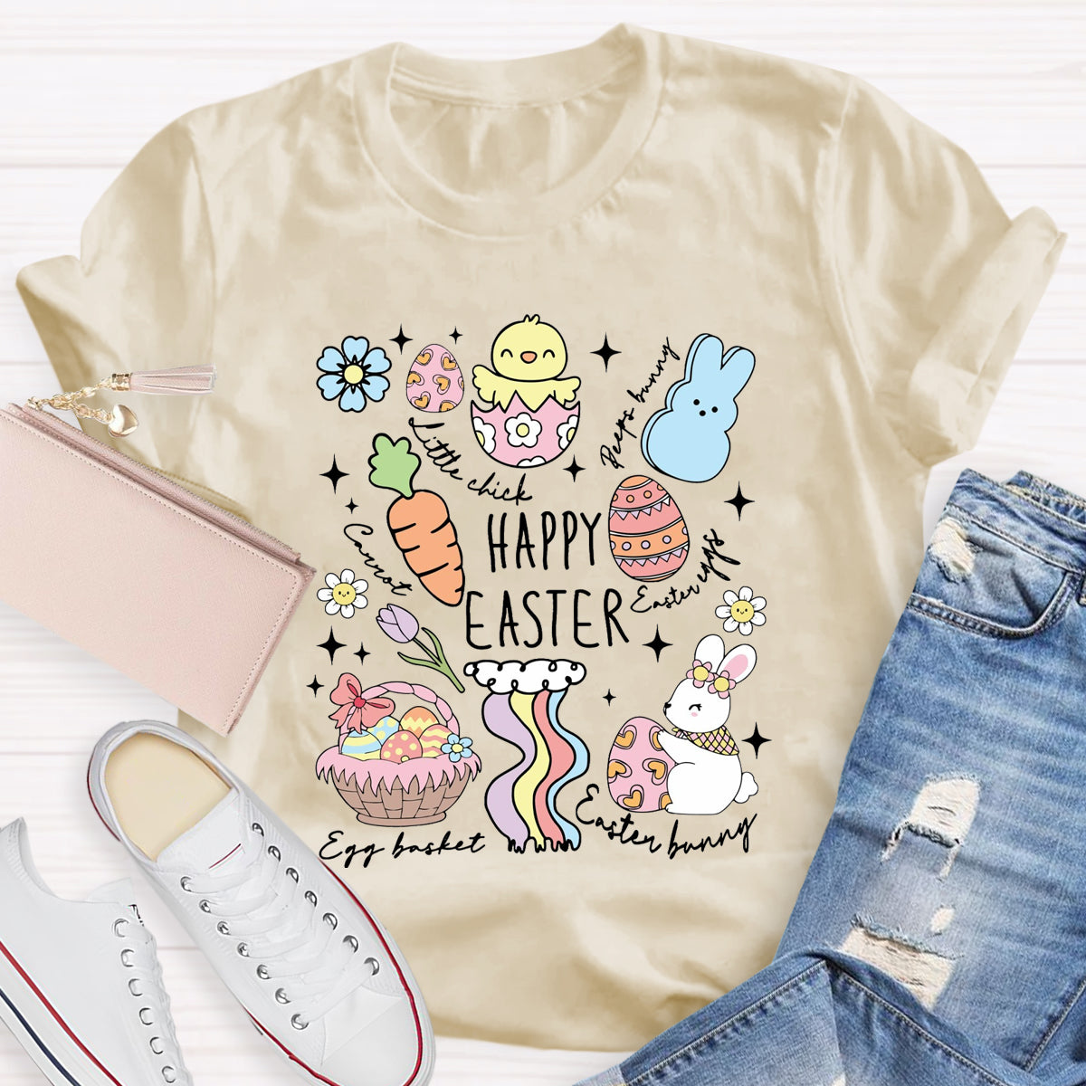 Happy Easter Egg Basket T-Shirt