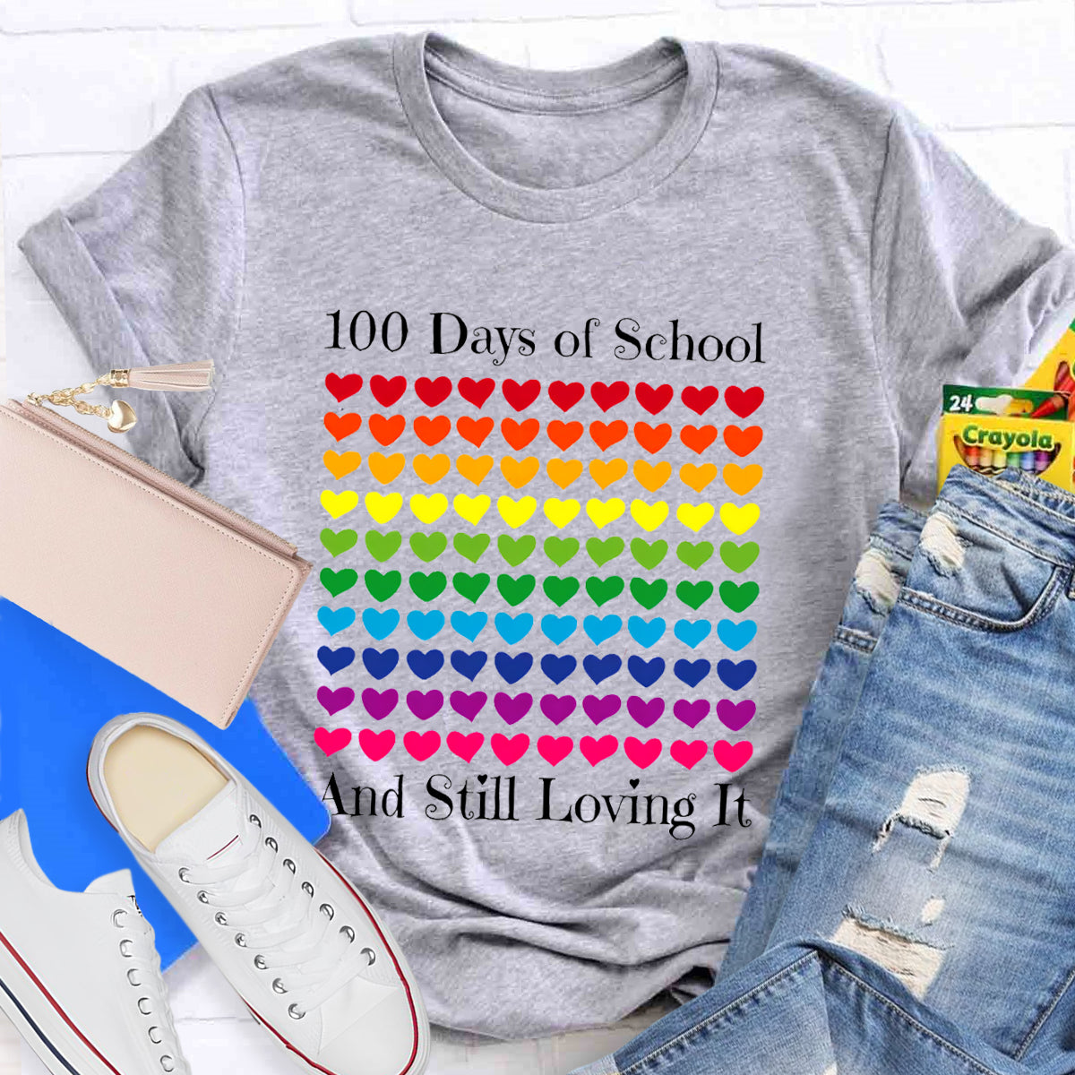 100 Days Of School And Still Loving It Teacher T-Shirt