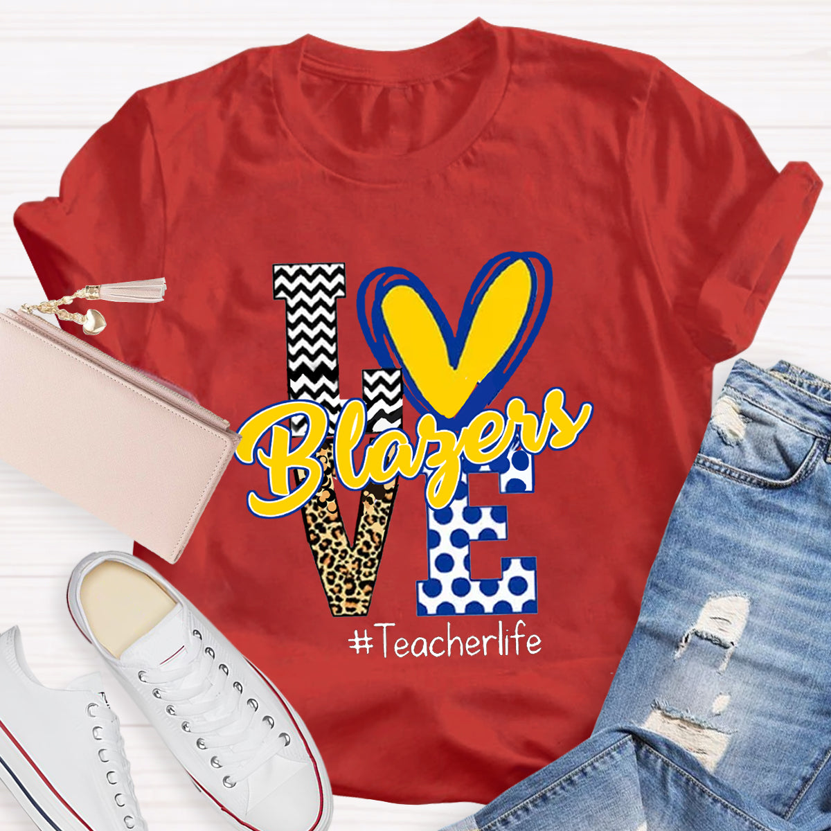 Personalized Love Mascot Teacher T-Shirt