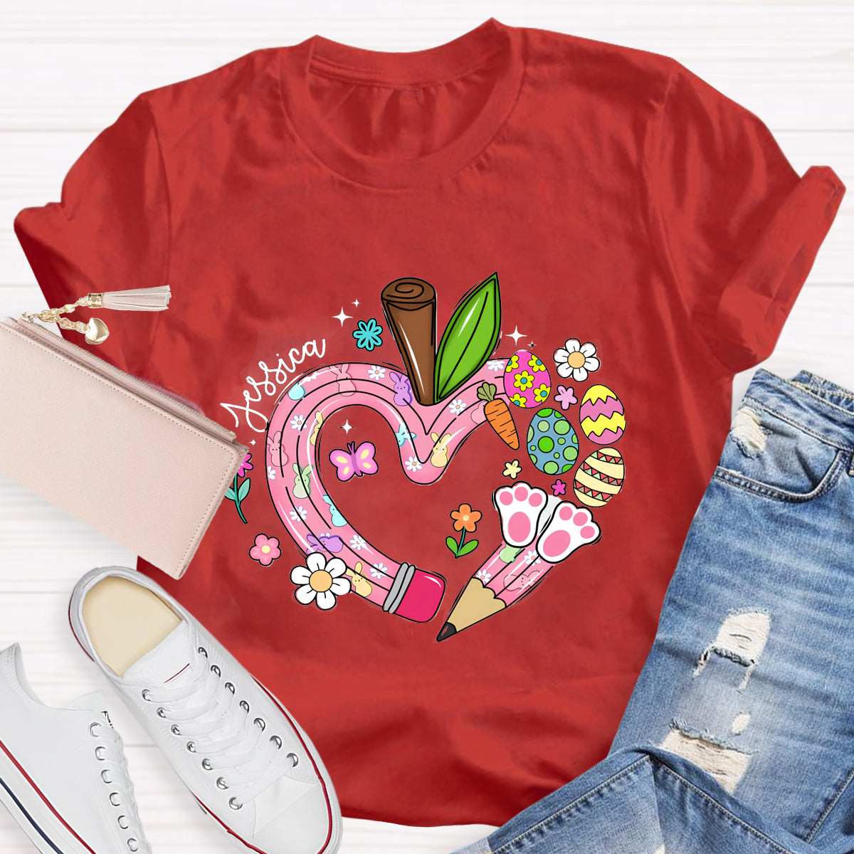 Personalized Name Easter Teacher T-Shirt