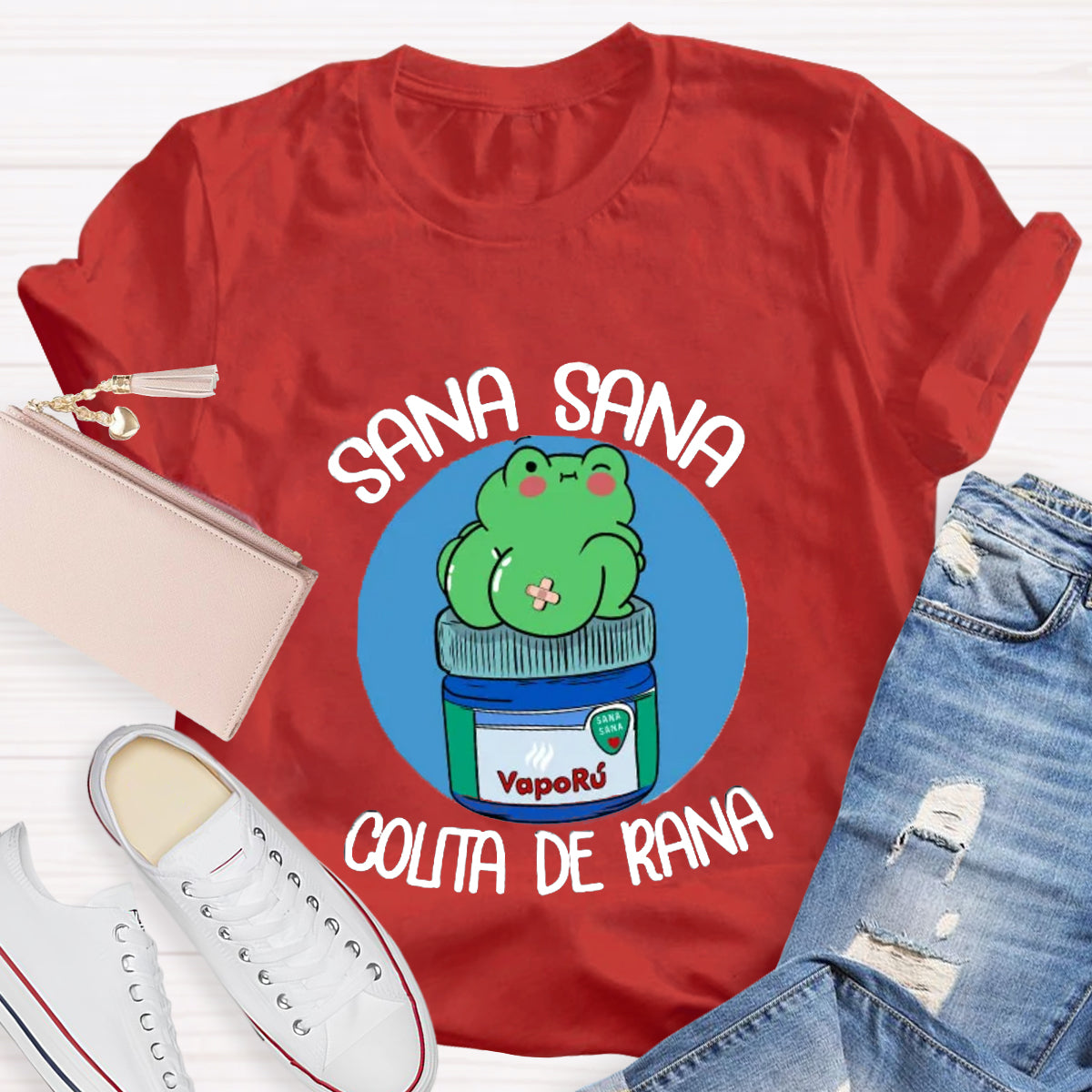 Sana Sana Colita De Rana Spanish Teacher T-Shirt