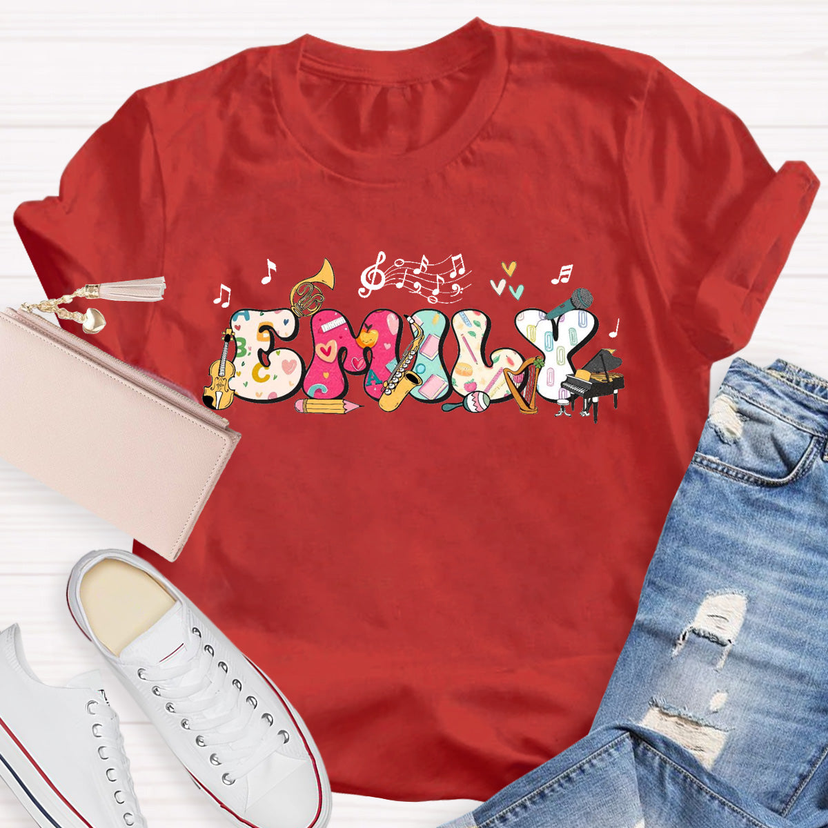 Personalized Name Piano Teacher T-Shirt