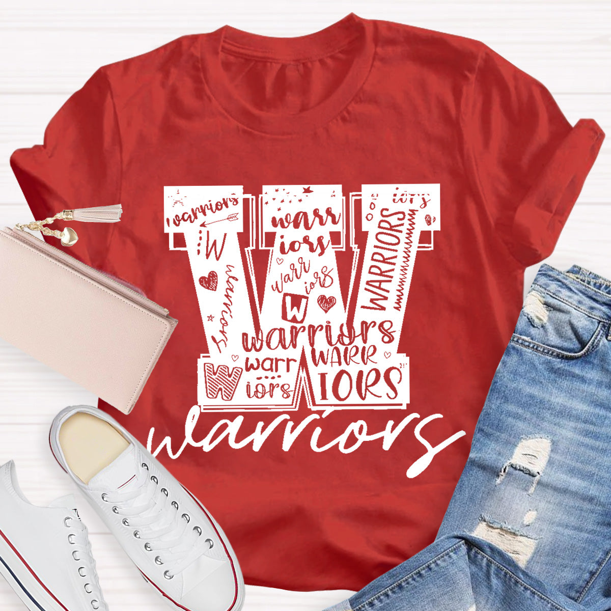 Personalized School Mascot Warriors Teacher T-Shirt