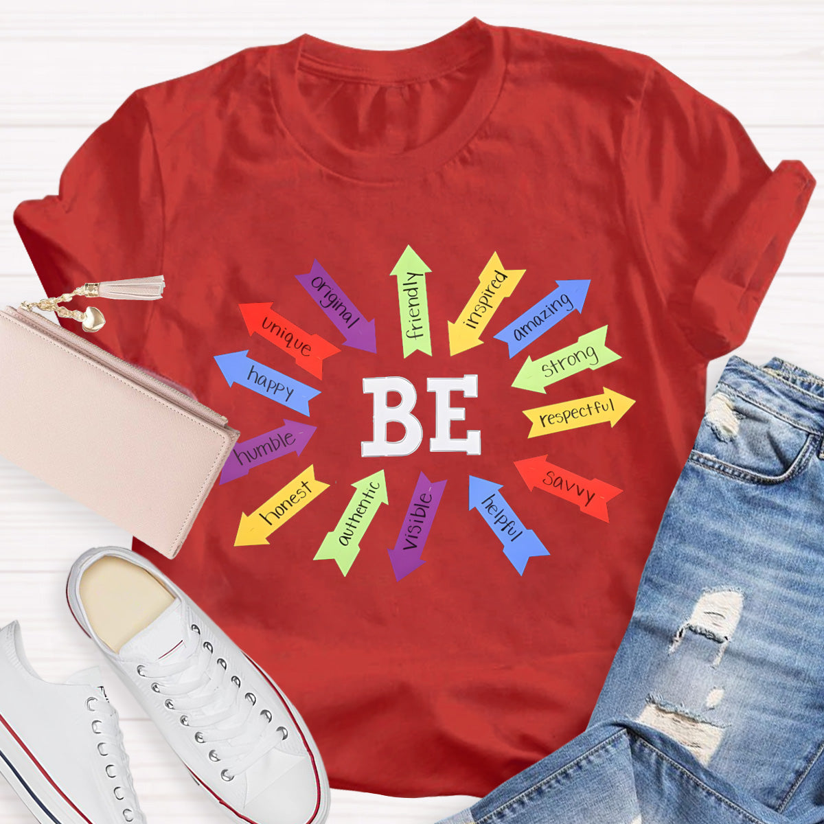 Be Strong Respectful Savvy Helpful Visible Honest Humble Happy Teacher T-Shirt