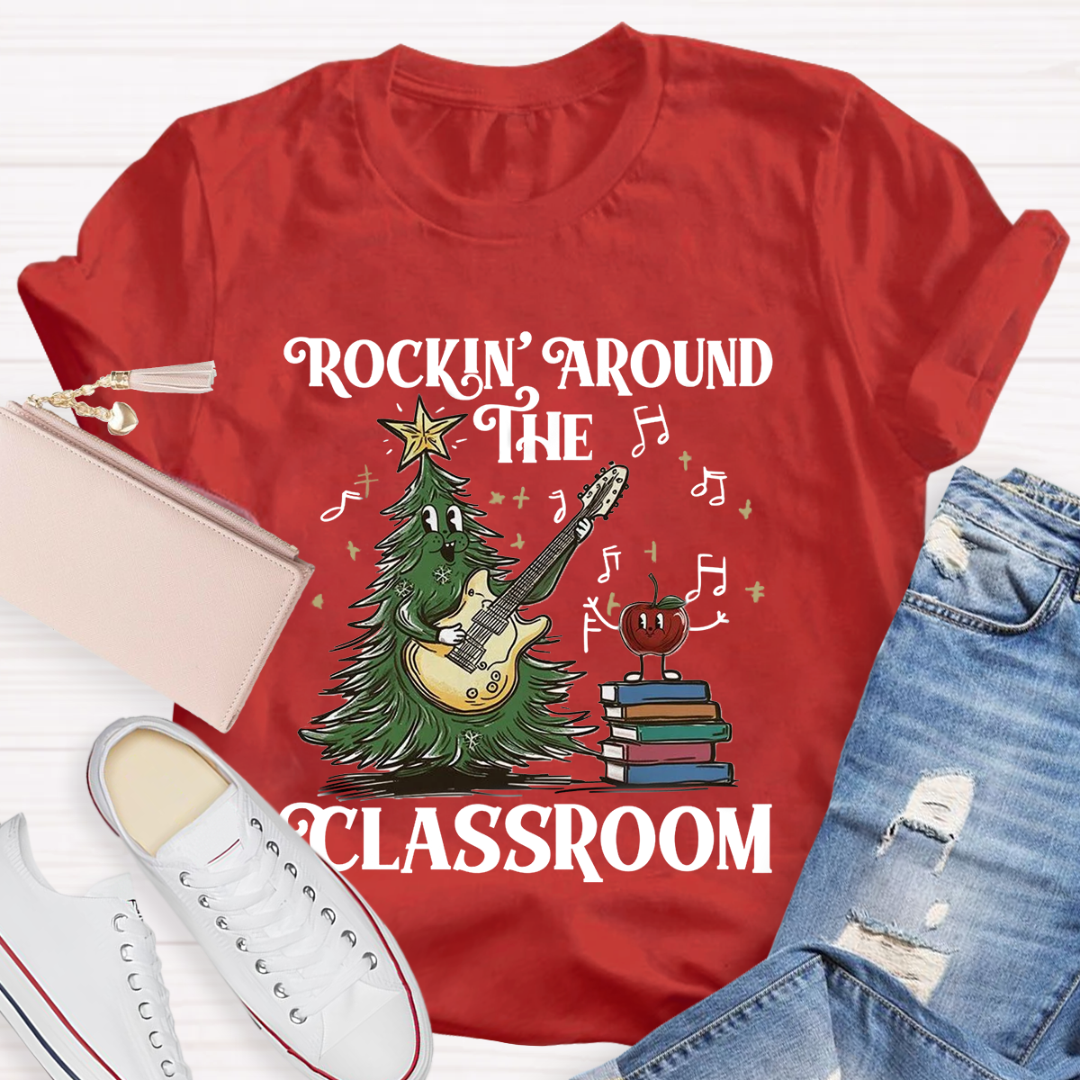 Rockin' Around The Classroom Teacher Christmas T-Shirt