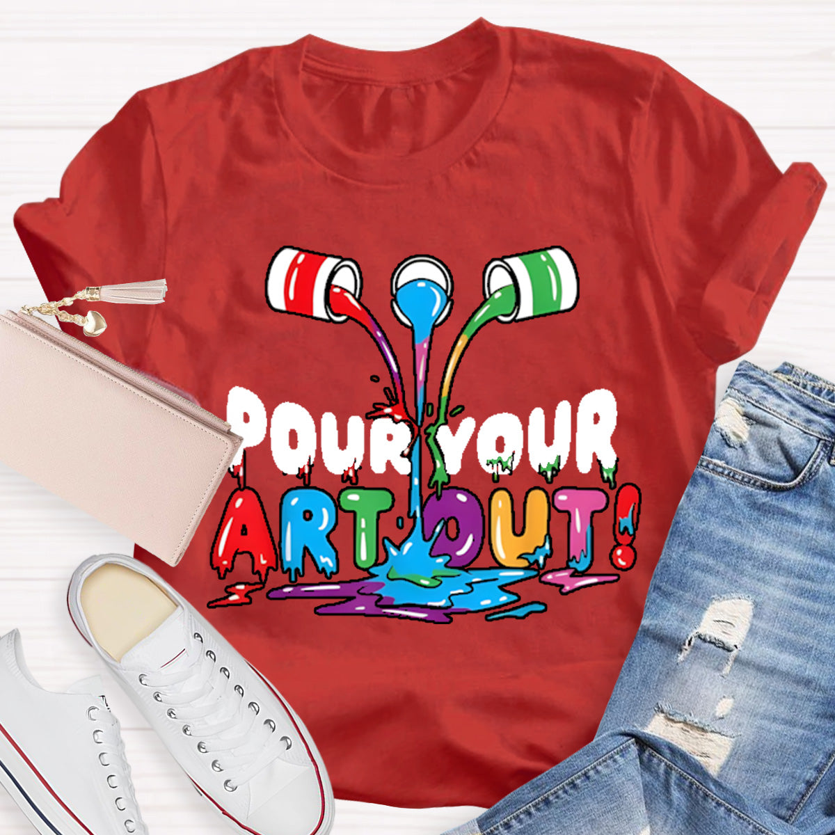 Pour Your Art Out Art Teacher T-Shirt