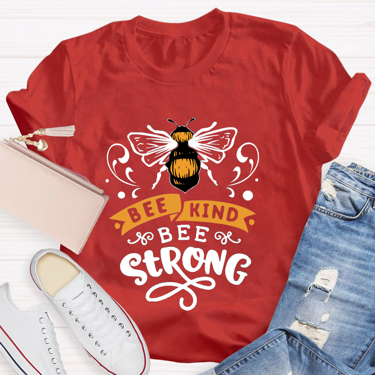 Bee Kind Bee Strong Teacher T-Shirt