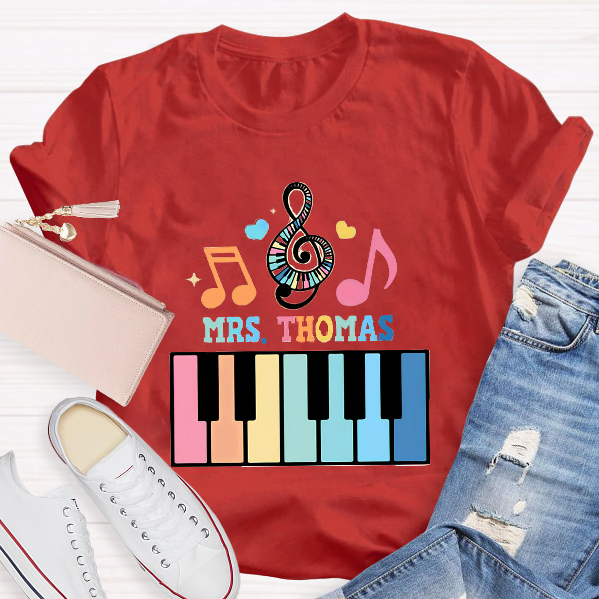 Personalize Name Piano Teacher T-Shirt