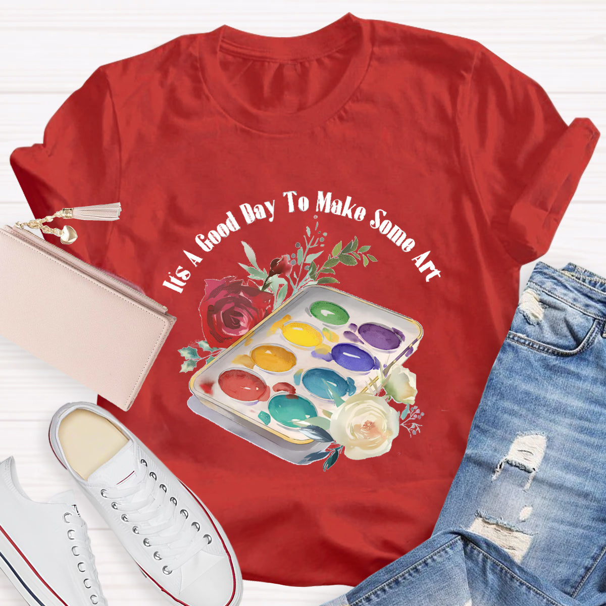 Floral It's A Good Day To Make Some Art Teacher T-Shirt