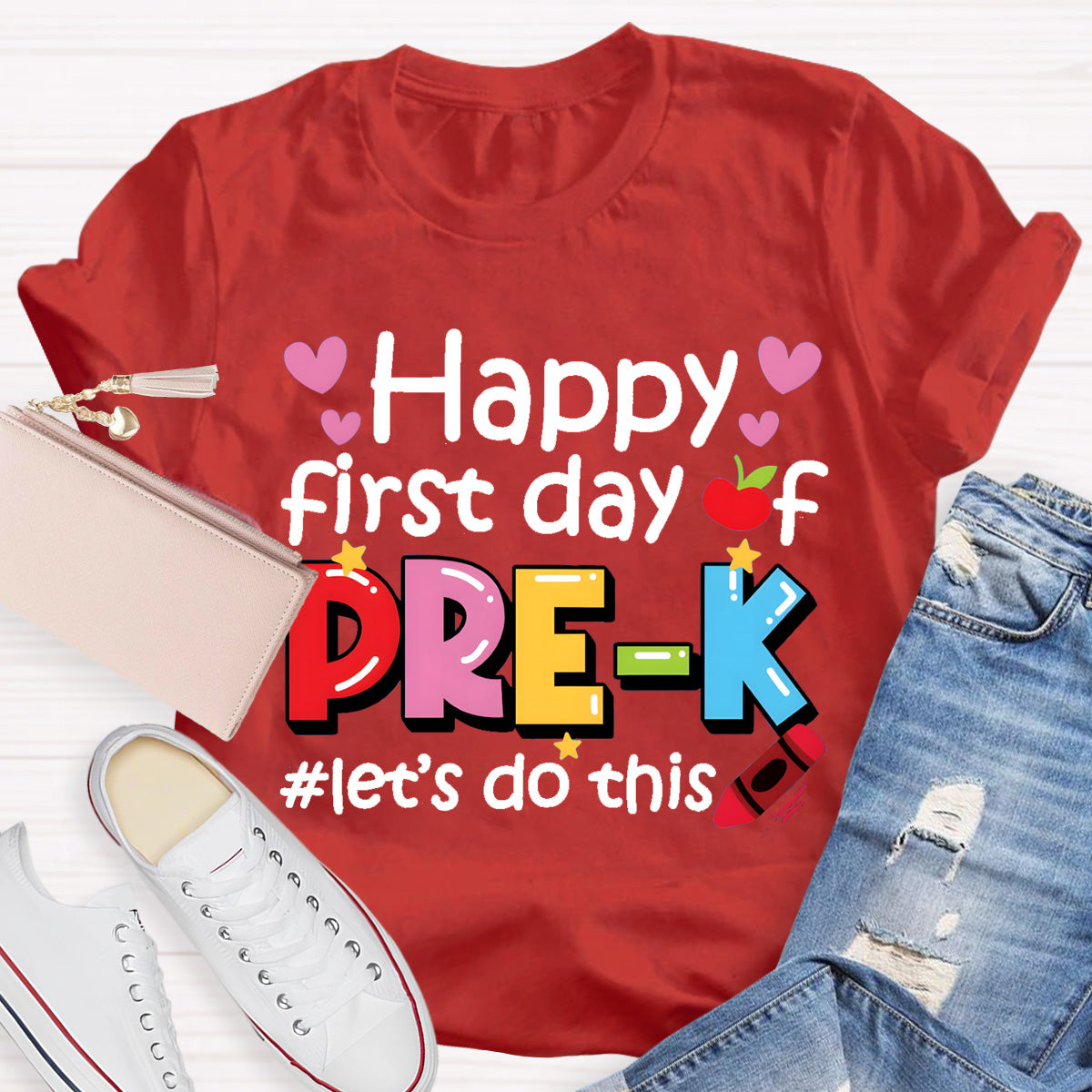 Personalized Grade Happy First Day Of Pre-k Teacher T-Shirt
