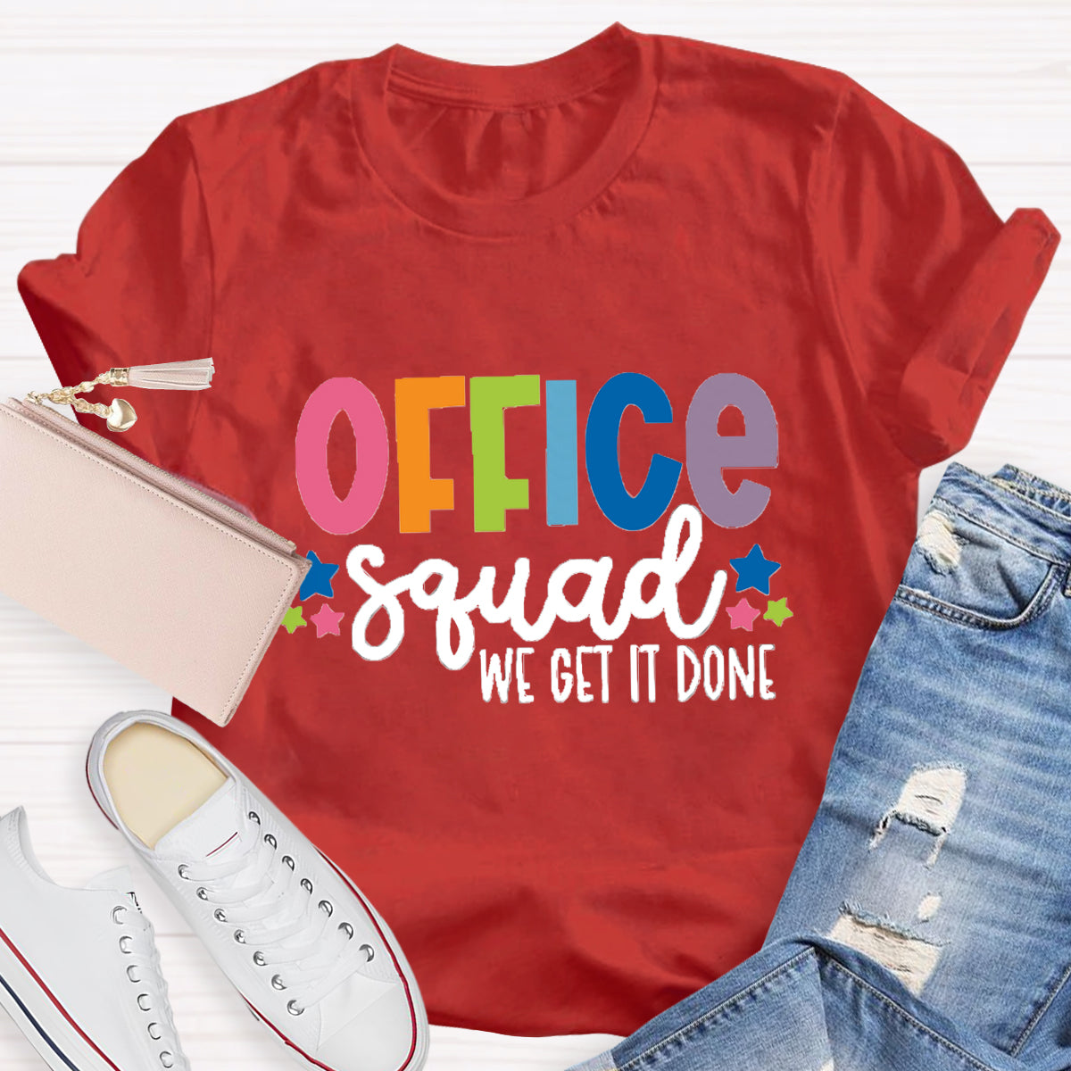 Office Squad We Get It Done Teacher T-Shirt