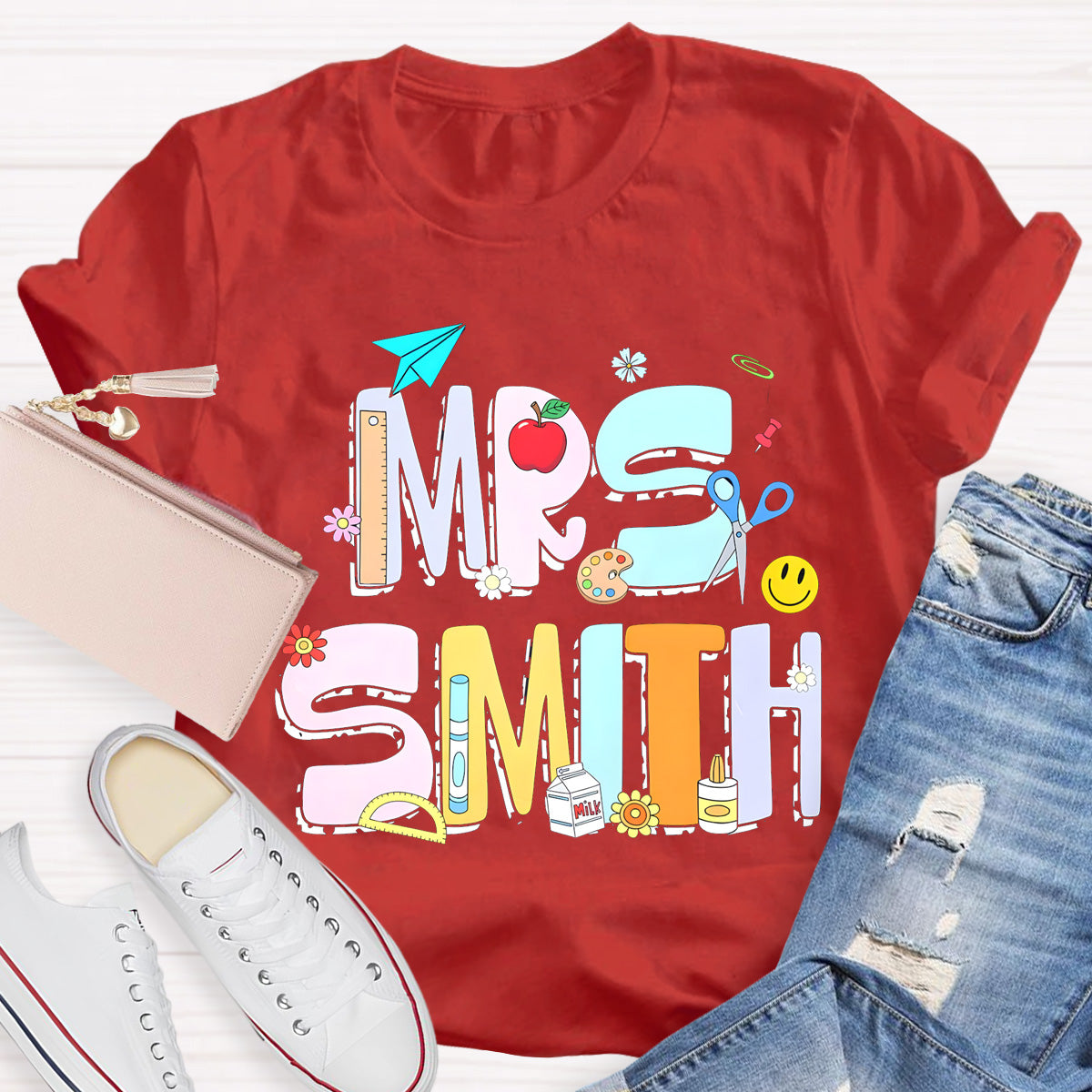 Personalized Name Beautiful Teacher Tools T-Shirt