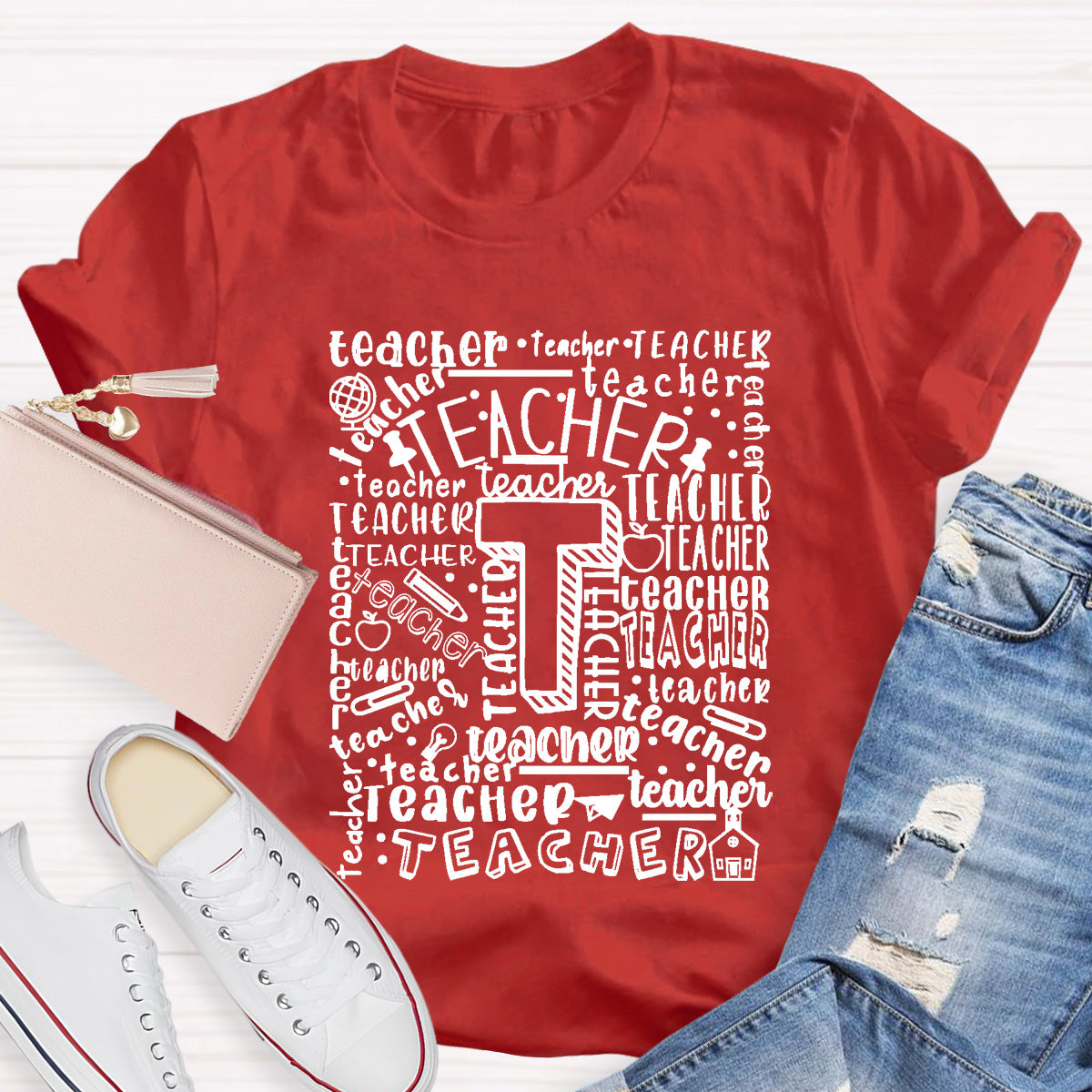 Optimistically And Positively Teacher T-Shirt