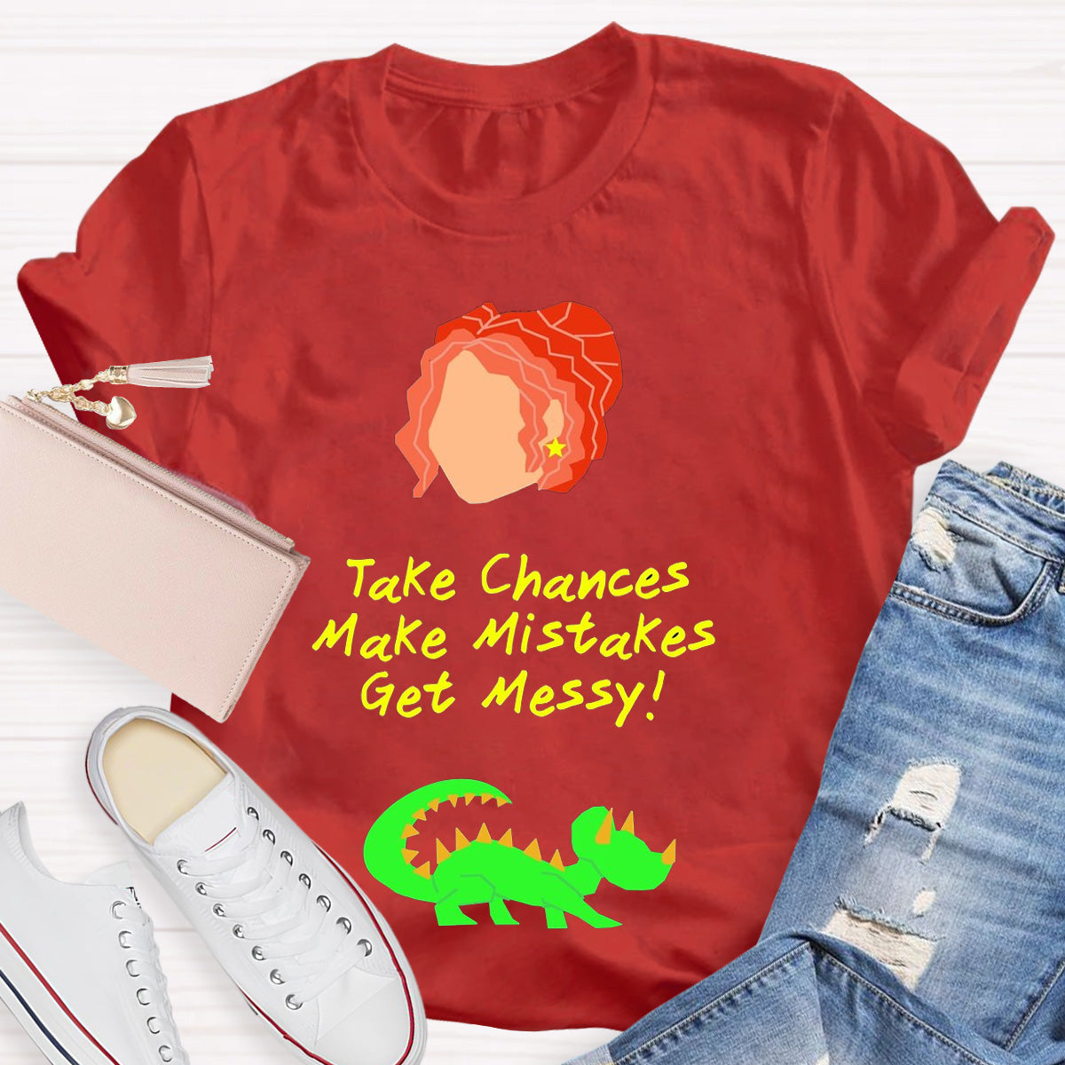 Take Chances Make Mistakes School Bus Teacher T-Shirt