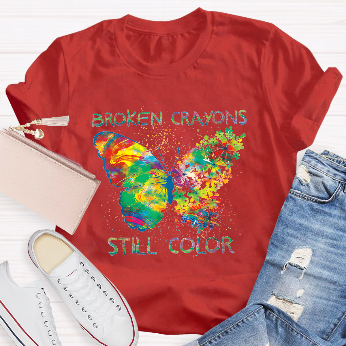 Broken Crayons Still Color Teacher T-Shirt