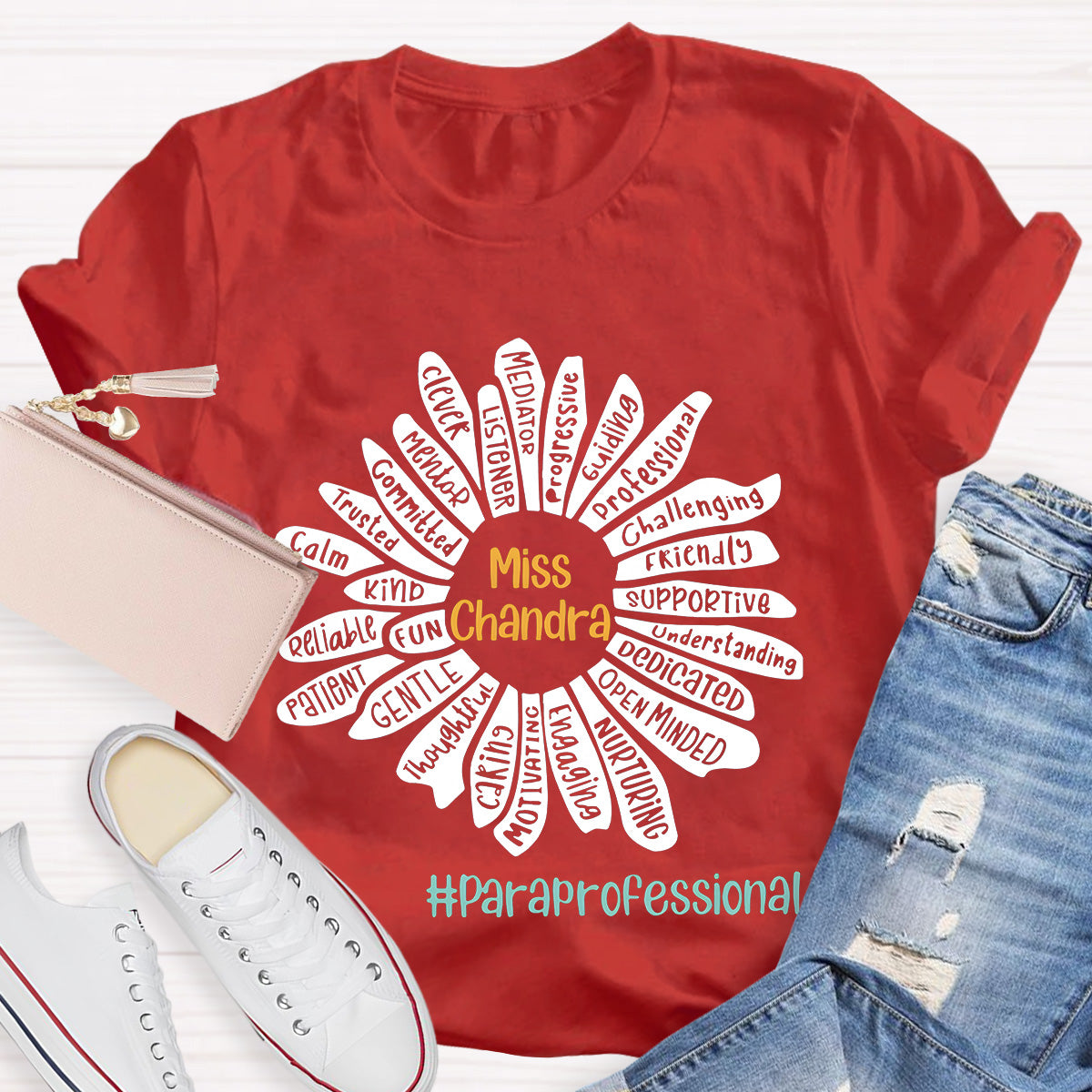 Personalized Para Name Open Minded Teacher T-Shirt