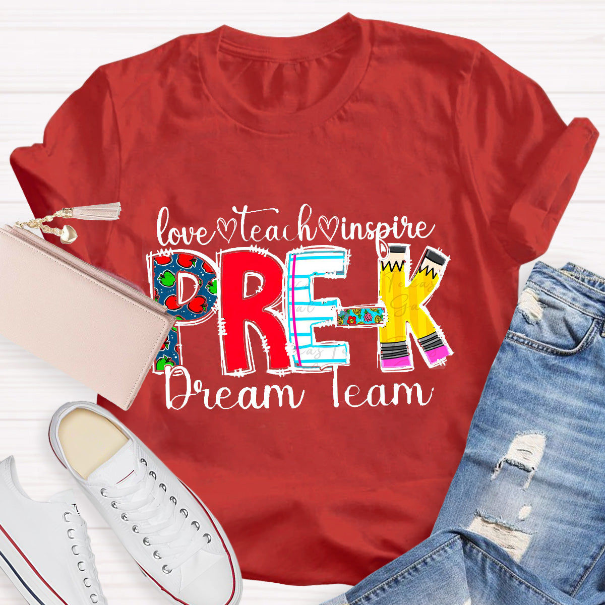 Personalized Grade Dream Team Love Teach Inspire Dream Team Teacher T-Shirt
