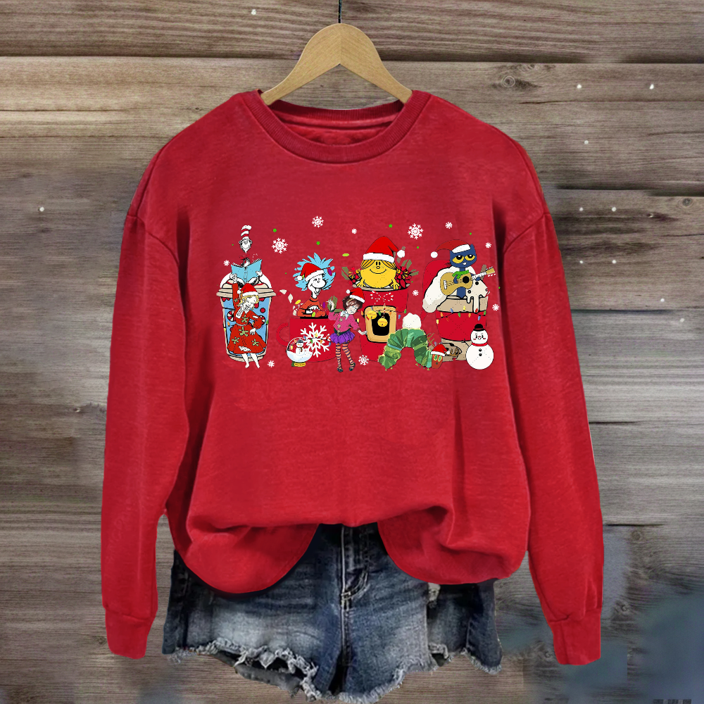 Christmas Pete the Cat Coffee Sweatshirt
