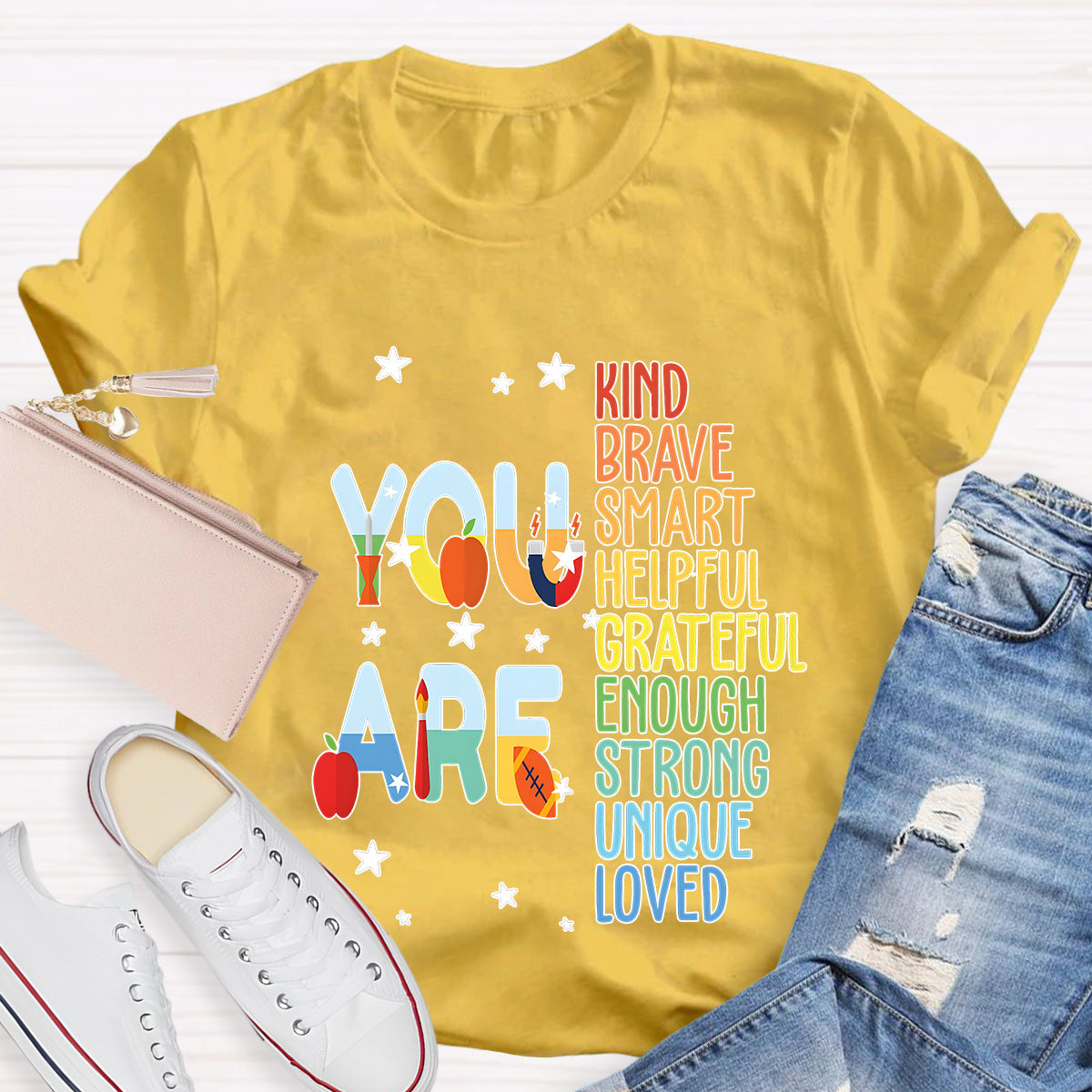 You Are Kind And Brave Teacher T-Shirt