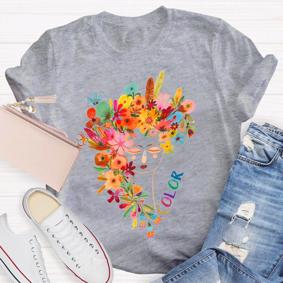 Art Teachers Colorful Print T-Shirt