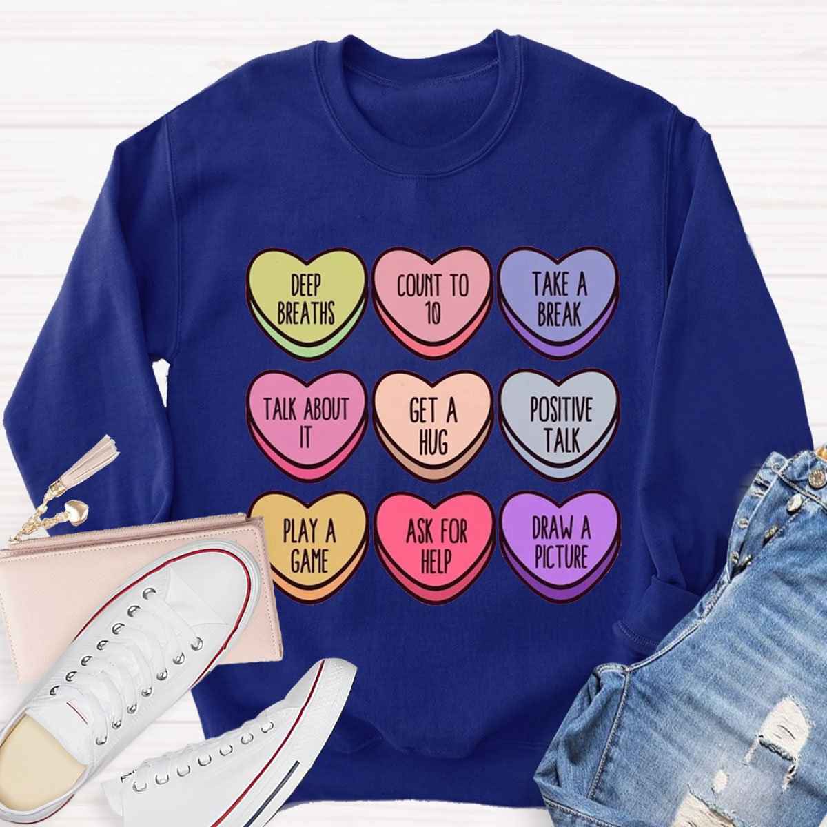 Comfort Colors Conversation Heart Teacher Sweatshirt