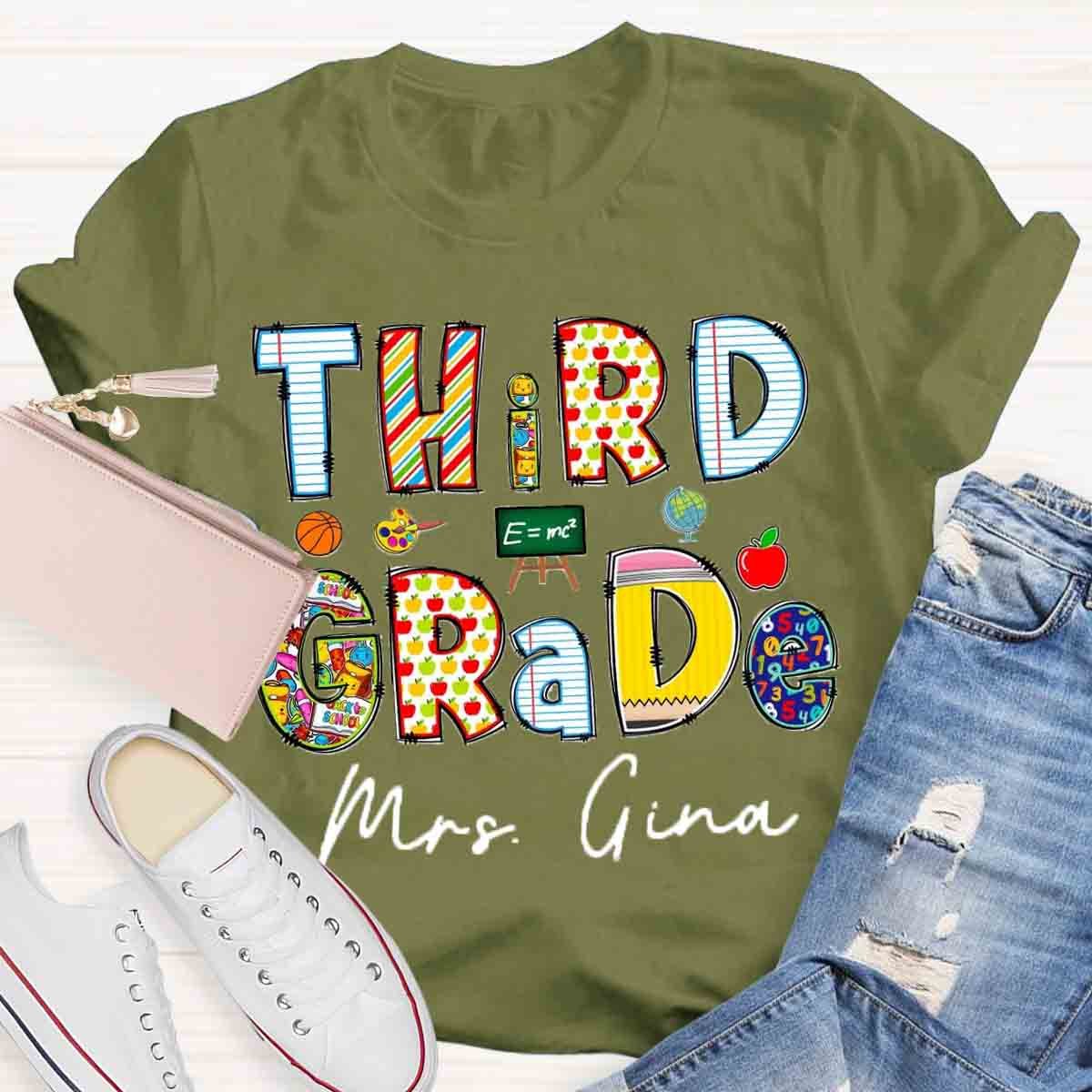 Personalized Grade And Name Teaching Aids T-Shirt