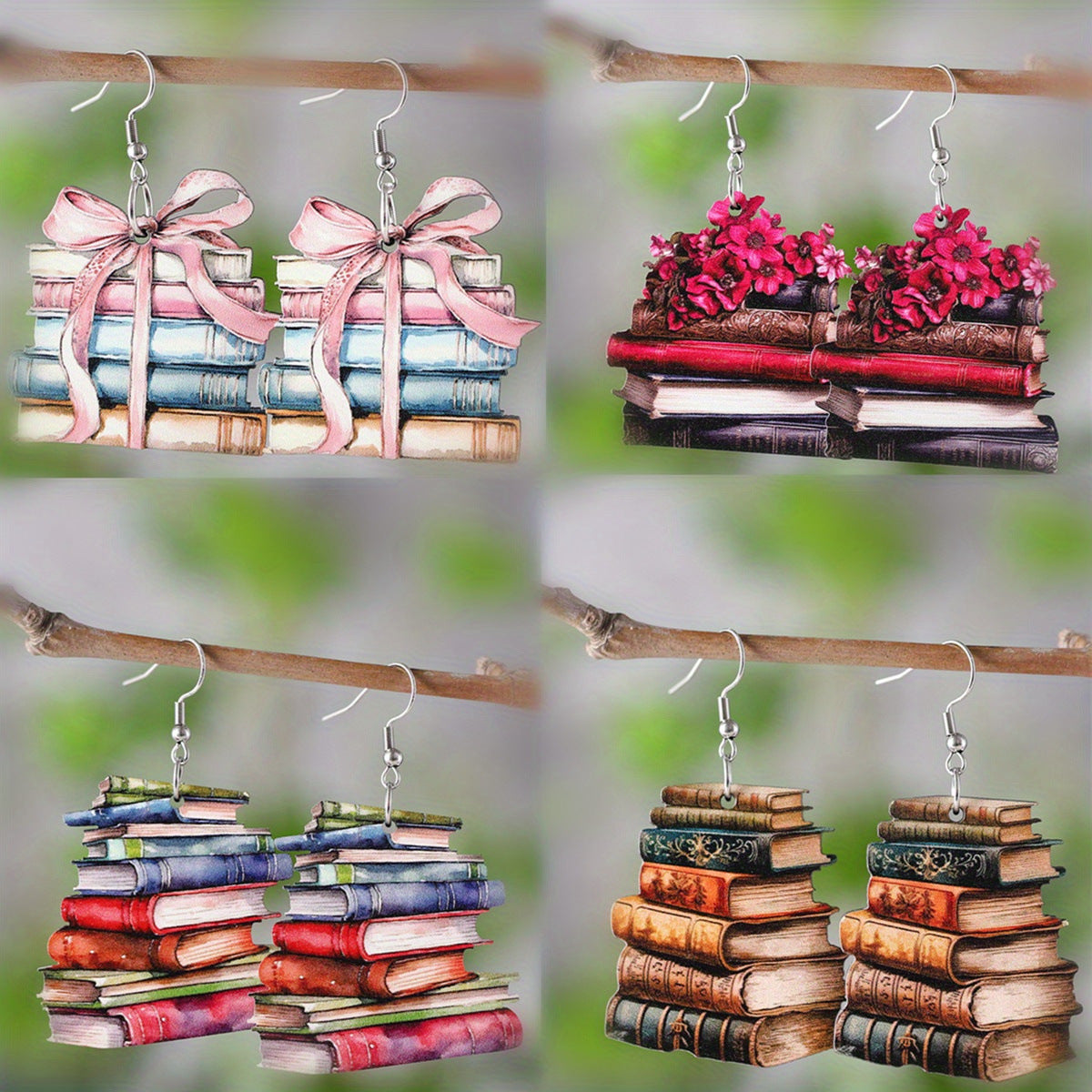 Teacher's Day Flower Bow Book Pendant