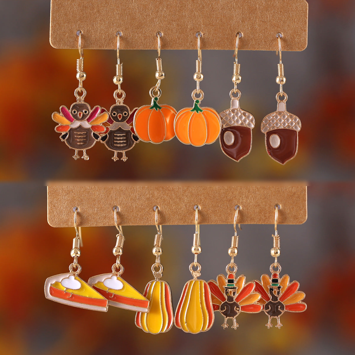Turkey Pumpkin Earring Set