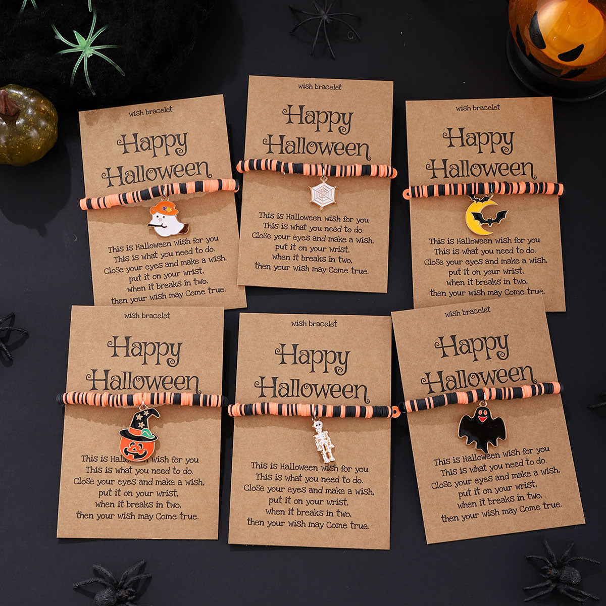 Ghostly Pumpkin Skull Charm Bracelet