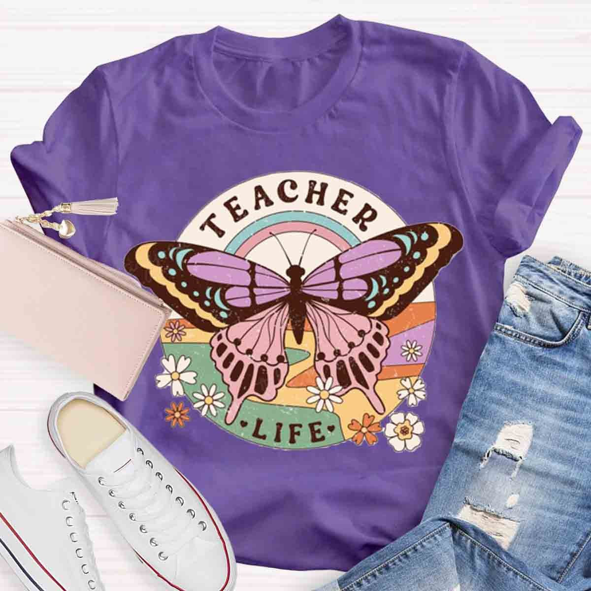 Teacher Life Butterfly T-Shirt